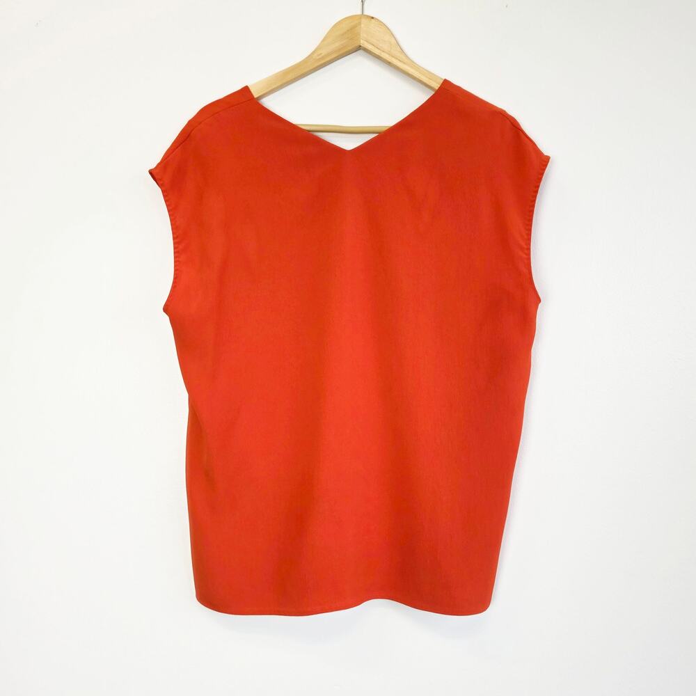 M.M. Lafleur The Joan Top Orange Short Sleeve Blouse Size Large Workwear Career - Picture 3 of 8